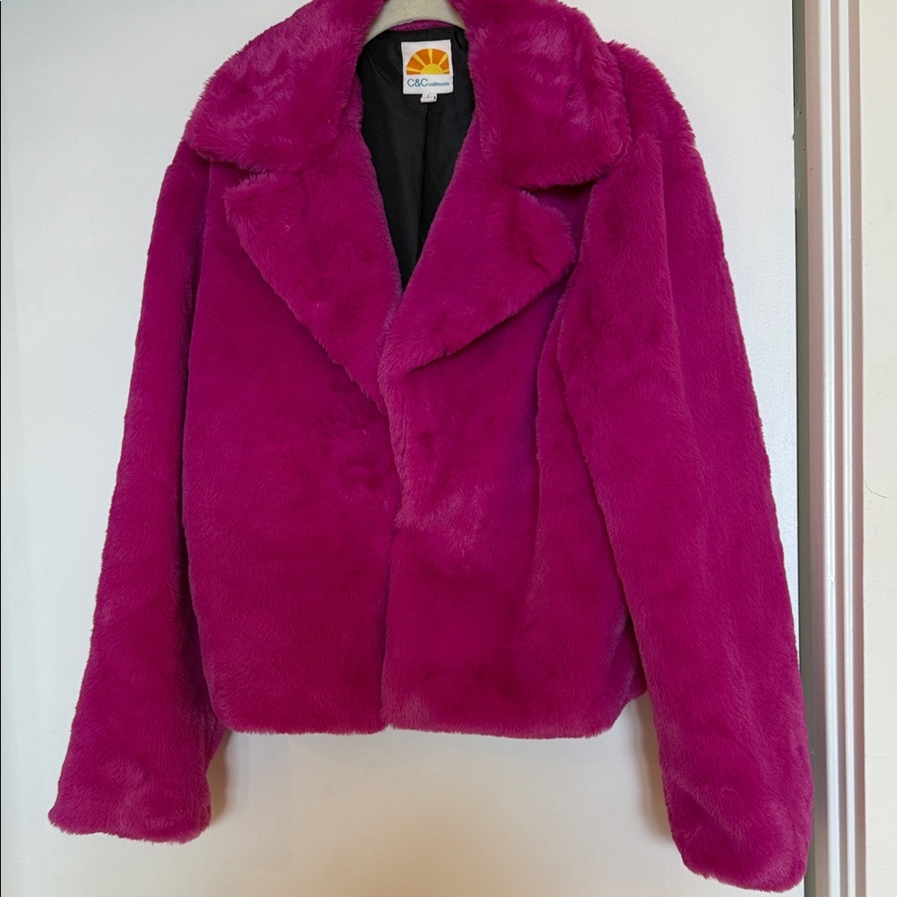 C&C California Hot pink Teddy Jacket
